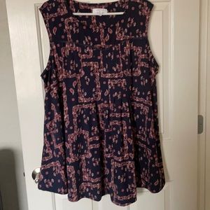Navy print plus size 3x swing tank